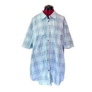 Lake & Trail Men’s Button Front Shirt XXL Multicolor Plaid Outdoor Top Pockets